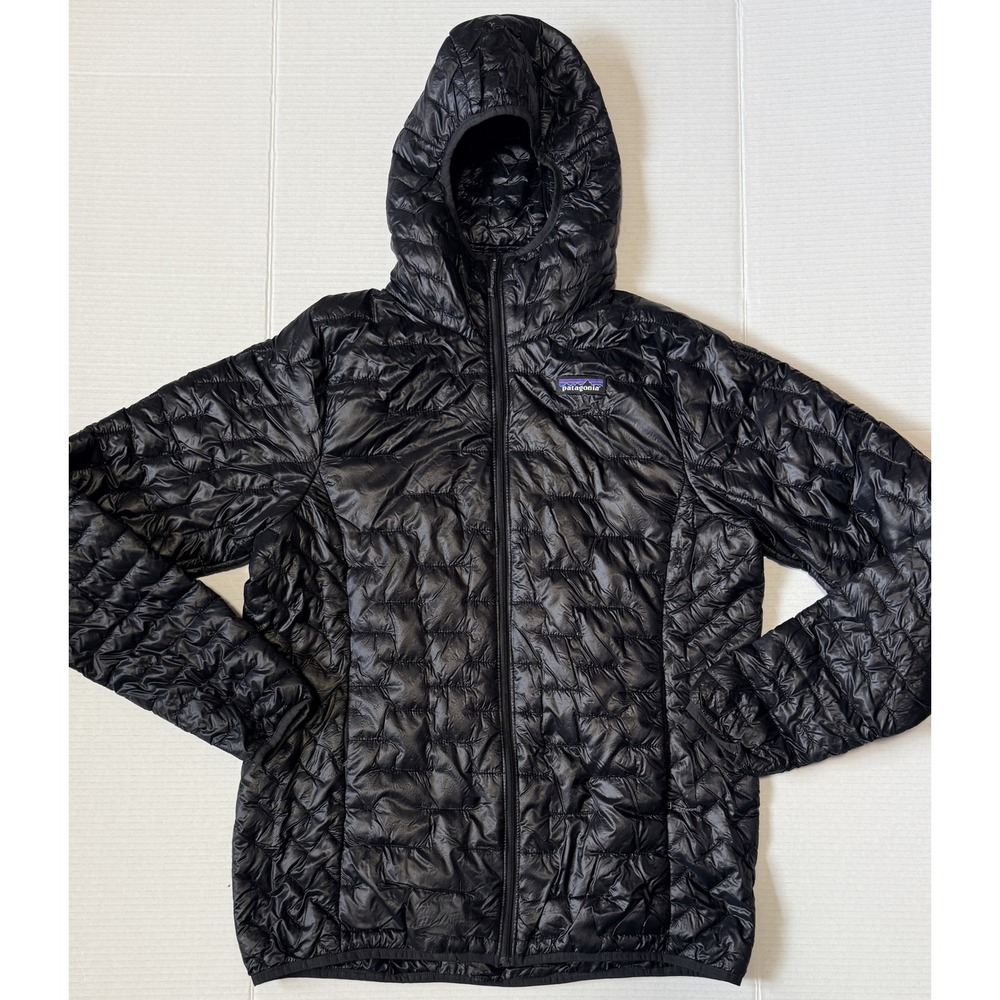 PATAGONIA Micro Puff - Women's Jacket - Black Quilted Full Zip Insulated - Large